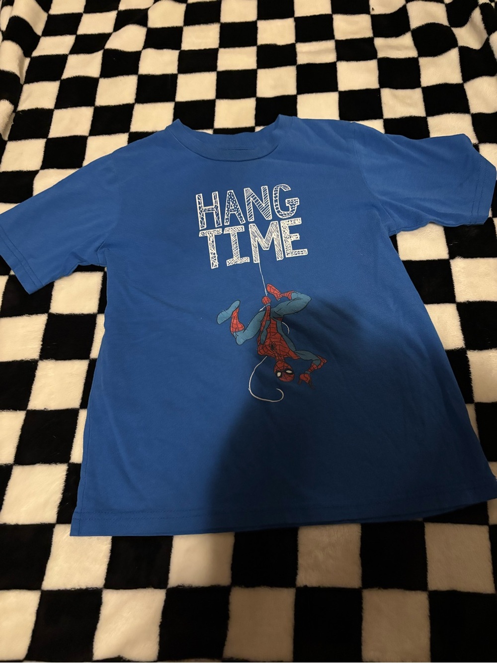 Size small blue spiderman shirt